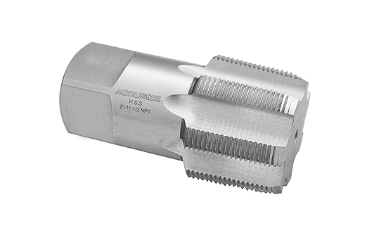 Accusize Industrial Tools 2'' to 11-1/2, 7 Flutes H.S.S. Taper Pipe Tap-Npt, 4-1/2'' Oal, 1-3/4'' Thread Length, American Standard, Npt-2