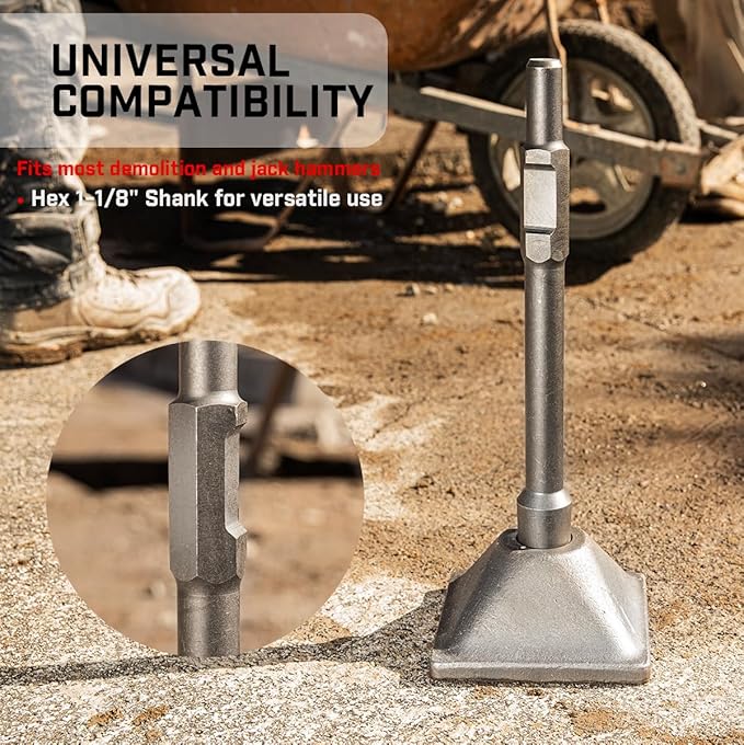 XtremepowerUS Tamper Shank and Plate for Jack Hammer Bit Electric Demolition Concrete Breaker (Tamper Shank and Plate)