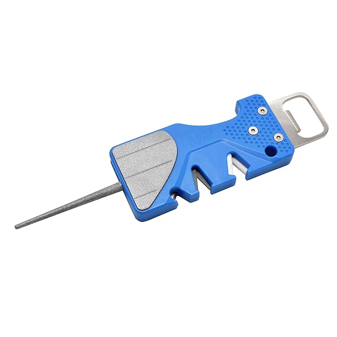 DMT Pocket Sharp Multitool Pocket Knife Sharpener with Diamond Sharpening Stone, Serrated Knife Sharpening Rod, Coarse & Fine V-Notches & Bottle Opener and Hook Sharpener, 3.88"L x 1.38"W x 0.38"H