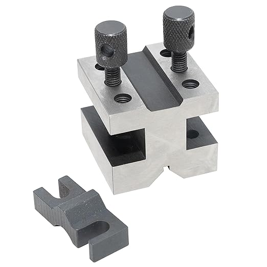 HFS(R) V Blocks with Clamp Set 1-3/8 x 1-3/8 x 1-3/16 Hardened Steel 90 Degree Angle Accuracy V Block Set Multi-Purpose Gauge Machinist Tool