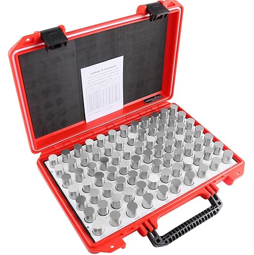 Accusize Industrial Tools 0.751''-0.832'', 82 Pcs Steel Plug Pin Gauge Set, Minus, Class Zz, M5(-)