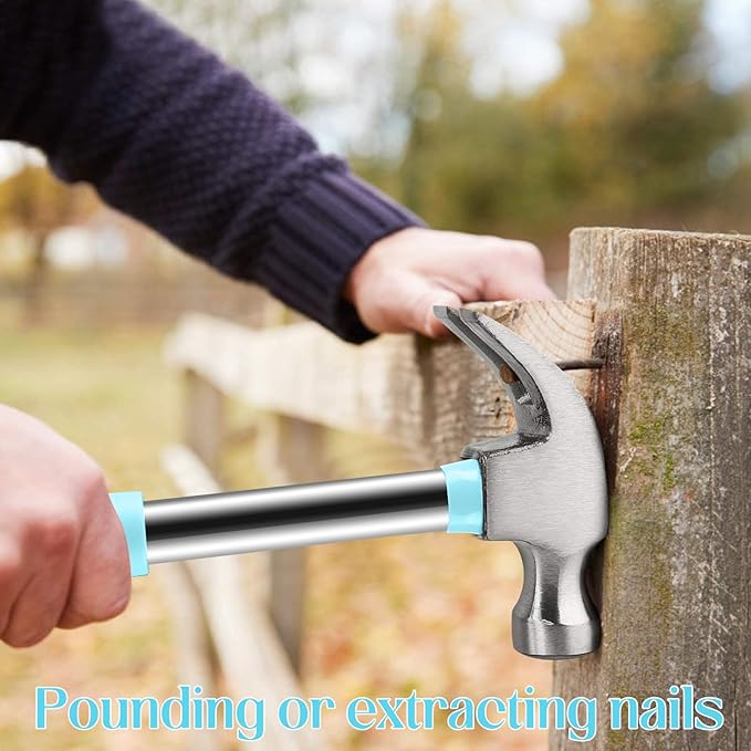 8oz Hammer, 2-Piece Small Claw Hammer & Rubber Mallet Hammer Mini Hammer Set