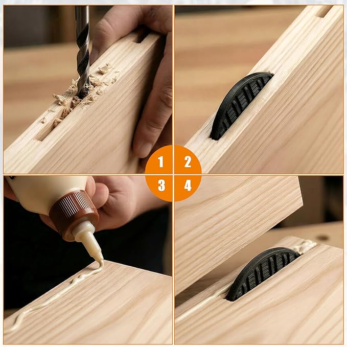 Cost-Effective Biscuit Joiner Kit - 100Pcs Durable Plastic Joining Biscuits & Self-Clamping Plates for Woodworking Projects, Furniture, Door Frames