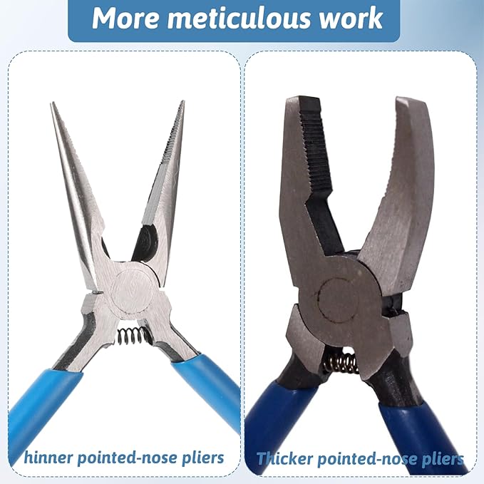 Needle Nose Pliers Serrated Jaw Pliers 5" Precision Long Nose Plier Jewelry Plier Tools for Jewelry Making Electronics Repair Object Grasping Craft Making