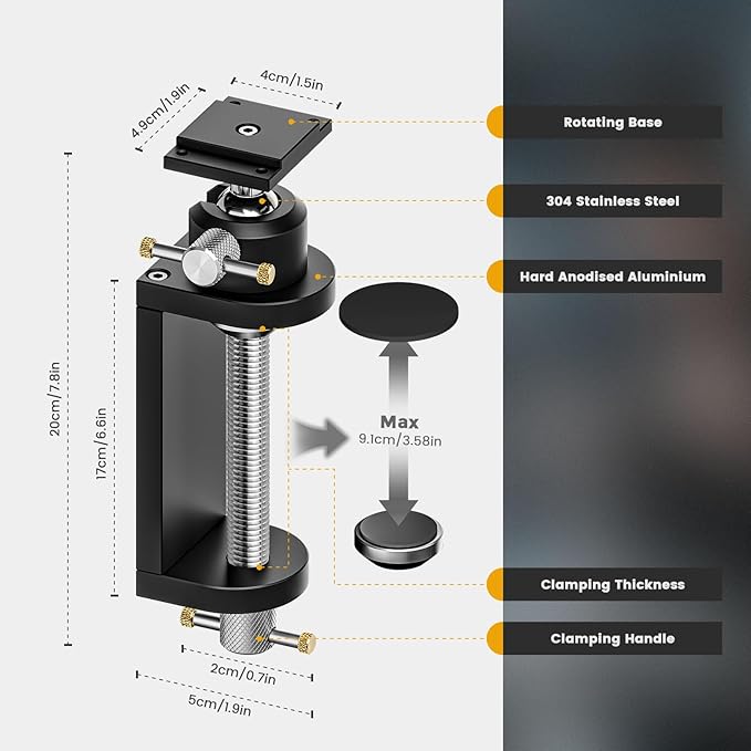 WhiteRhino Mount Vise and Grinder,360° Rotating Bench Grinder Stand,Heavy-Duty Vise Floor Pedestal with 1.9" x 1.5"Mounting Plate ,Compatible with Most Mini Vise Clamp,Grinders,Drill Press,etc