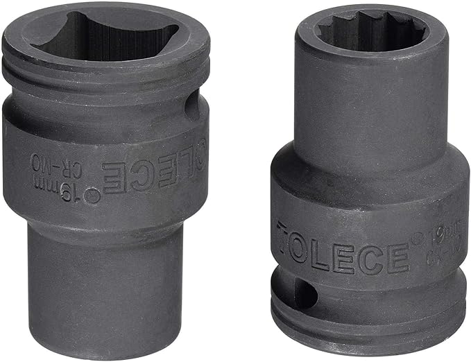 uxcell 3/4-Inch Drive 19mm 12-Point Impact Socket, CR-MO Steel 56mm Length, Standard Metric Sizes