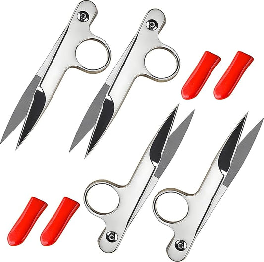 Thread Snips for Sewing, 4Pcs Sewing Snips with Protective Plastic Sleeve Small Scissors Mini Snippers Shear Trimming Nipper Clipper for Quilting, Embroidery, Dressmaking Tailoring Dressmaking