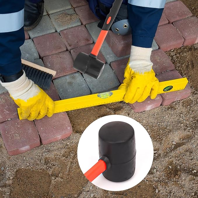 4 PCS Rubber Mallet Hammer, 16 oz Durable Rubber Hammer for Flooring Installation, Camping, Woodwork, and Tent Stakes
