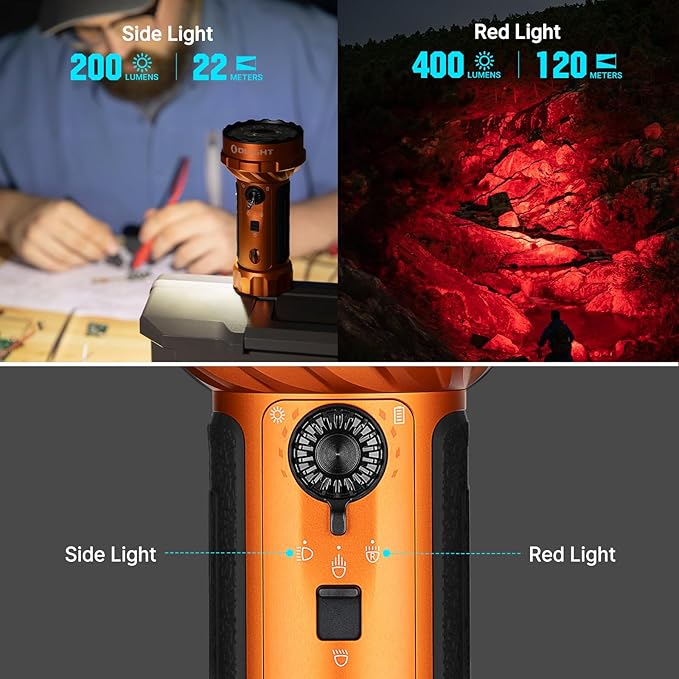 OLIGHT Marauder Mini 2 Bright Flashlight 10,000 Lumen with 750 Meters Beam Distance, Rechargeable Light with Dual Charging & 5 Lighting Modes for Outdoor, Camping, Emergencies (Orange)