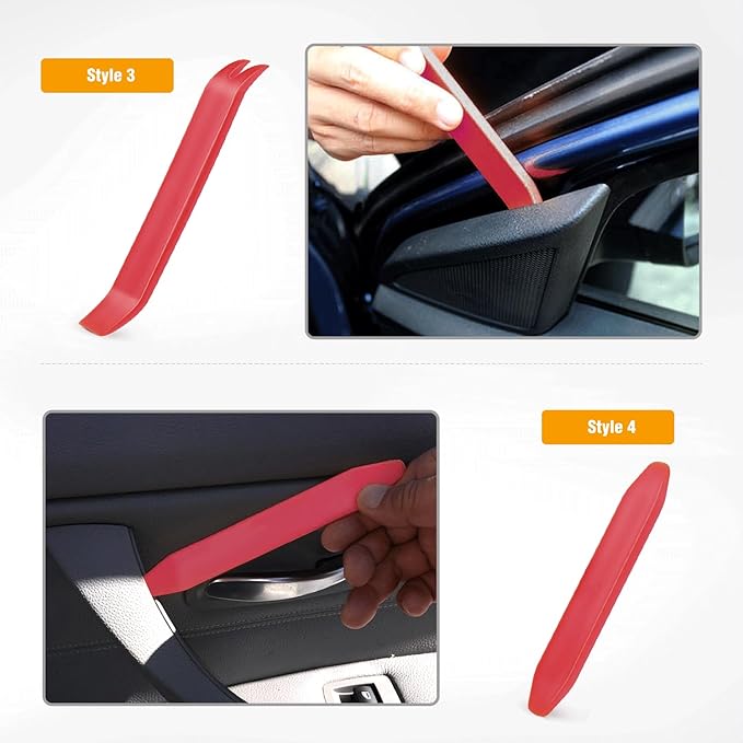 GOOACC Auto Trim Removal Tool Kit No-Scratch Tool Kit for Car Audio Dash Window Molding-4PCS (Red)