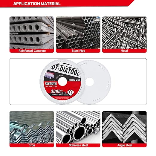 DT-DIATOOL Diamond Cut Off Wheels 7 x 7/8" for Steel Iron Rebar Metal Cutting Blades for Angle Grinder