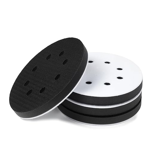 4 Pack Premium Foam Sanding Pads, 5 Inch 8 Holes Hook and Loop Sponge Cushion Buffer Backing Pad, Professional Sponge Sanding Pads and Soft Density Interface Pad for Orbital Sander