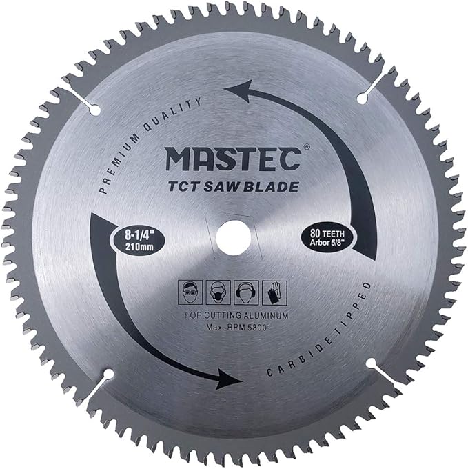 8-1/4 Inch 80 Tooth TCG for Aluminum and Non Ferrous Metals Cutting with 5/8-Inch DMK Arbor