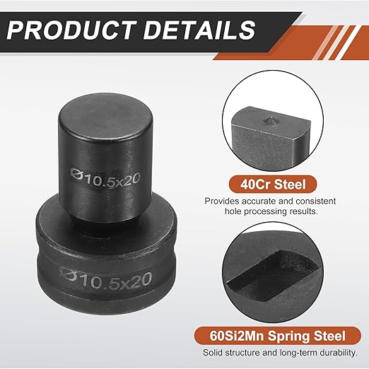 HARFINGTON Hydraulic Hole Punch Die 過10.5횞20mm Slot Hole 40Cr Steel Electric Punching Kit for CH70 Electric Punching Machine, Black
