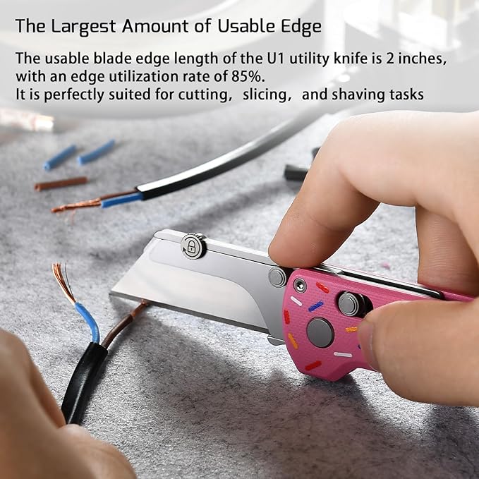 OKNIFE U1 Pro Multitool Folding Utility Knife with Folding Screwdriver, Quick Change Blade, Rail Lock & Pocket Clip for Men Women (Doughnut)