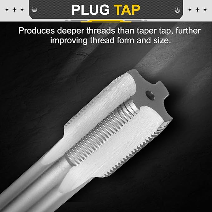 uxcell Hand Plug Tap M24 x .5 H2 Metric Thread Plug Style Taps Straight Flute Screw Tapping Threading Tool High Speed Steel HSS6542