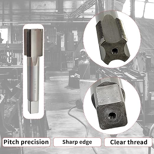 Lzcdelyxiao 1-3/16"-24 Tap, UNS, Right Hand Straight Flute Thread Tap, Machine Tap, 1 3/16"-24, Nominal Diameter 1-3/16", Thread Per Inch 24 Fin Thread, Tolerance Grade 2B, High Speed Steel HSS