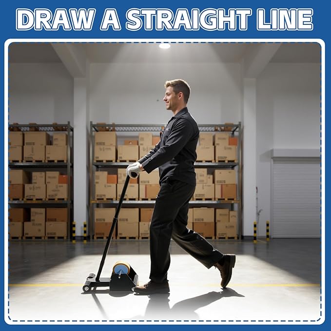 Floor Tape Applicators, Floor Tape Marking Machine, Wall Lane Marking Applicators for Floor Marking, Decoration Protection and Laying, Black