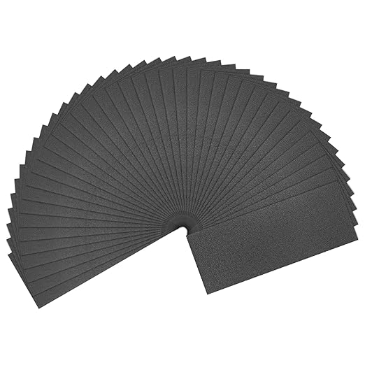 HARFINGTON 40pcs Sandpaper 320 Grit 9 x 3.6 Inch Waterproof Backing Silicon Carbide Abrasive Wet Dry Sanding Sheets for Wood Finishing, Metal Sanding, Automotive Polishing