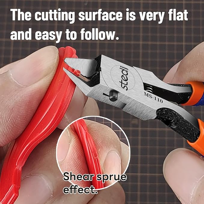 stedi Model Nipper, Sprue Cutter with Ultra-thin Single-Blade and Stiff Spring Hobby Nippers for Gundam Repairing Plastic Model and Miniature Model, Orange