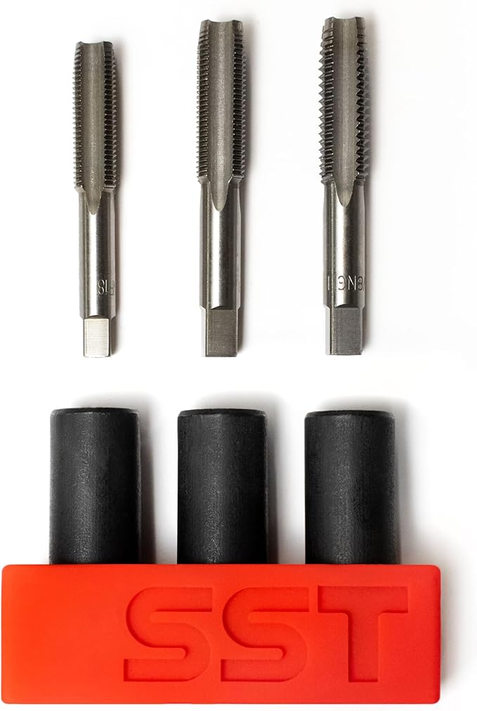 SST - Tap Socket Wrench - 3-Piece Adapter Set - Snug, Secure, & Durable - Easy Storage & Organization - Fits All Number & Fractional M.C.T.I. Standard Taps - Up to 1/2" - Designed in the USA