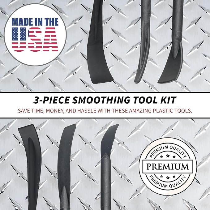 Bojo Tools - 3-Piece Plastic Smoothing Tool Kit in Pouch - Heavy Duty 5-PACK