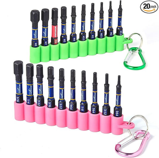 Impact Hex Screwdriver Bits Set, 20 Pieces 2?쒶agnetic Metric & SAE S2 Steel Multi Hex Driver Bits with Soft Hanging Strips