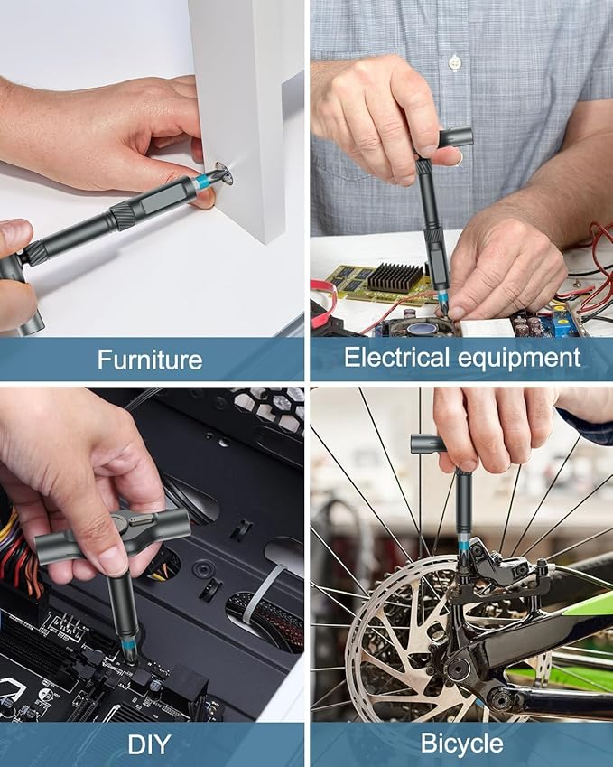 Upgraded 24 in 1 Ratchet Screwdriver Set, Magnetic Screwdriver Set, T Handle Multi Bit DIY Repair Tool Kit with Storage Case for Men Furniture, Computer, Bicycle and DIY Free Combination