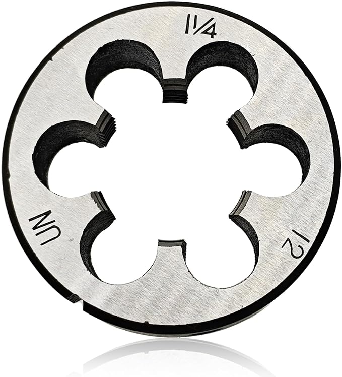 Lzcdelyxiao 1-1/4"-12 Die, 1 1/4"-12 Round Threading Die, Right Hand, UNF, Nominal Diameter 1 1/4", TPI Thread Per Inch 12 Fin Thread, Tolerance Grade 2B, High Speed