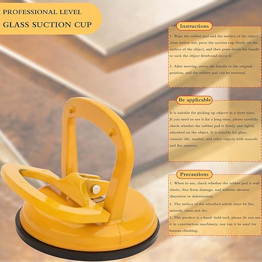 ASDFGHT Glass & Tile Suction Cup Lifter, Heavy Duty Aluminum, for Lifting Moving Glass, Tiles, Mirror, Granite, Fix Gap Laminate Floors (2Pack)