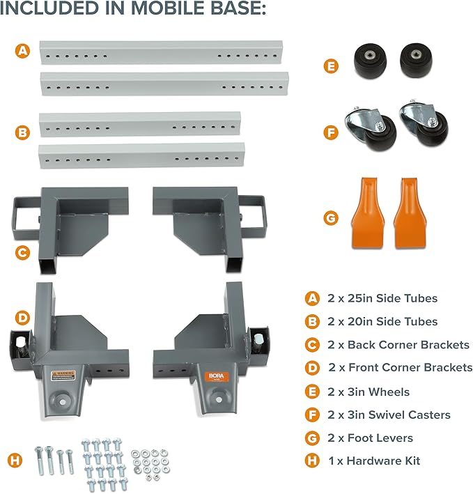 Bora Portamate PM-3500-Industrial Strength Universal Rolling Mobile Base That Makes Your Heaviest Power Tools Easy to Move