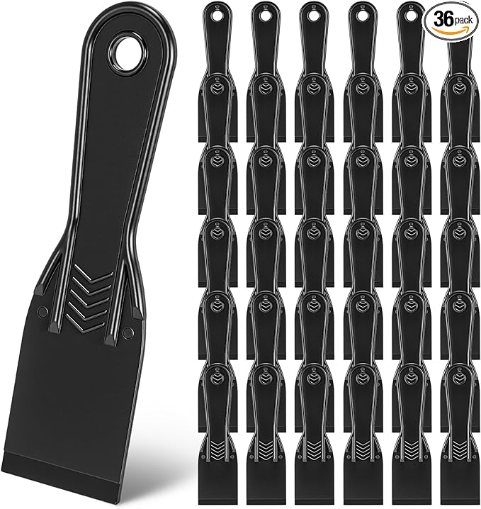 36 Pcs Plastic Putty Knife 2 Inch Black Flexible Putty Knife Scrapers Tool Knives for Repairing Walls Pasting Painting Plaster Taping Repairing Drywall