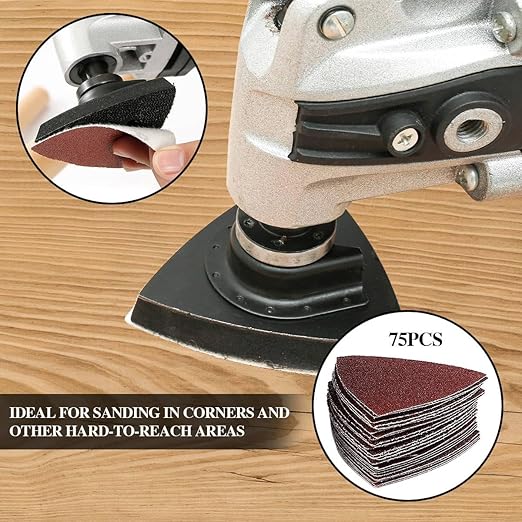 156Pcs Oscillating Tool Sanding Pad Kit, 3Pcs Multitool Sanding Pads and 3Pcs Finger Sanding Pad, 150Pcs Sandpaper, for Wood/Plaster Polish Sanding, & Other Surfaces, Compatible with Multiple Tools