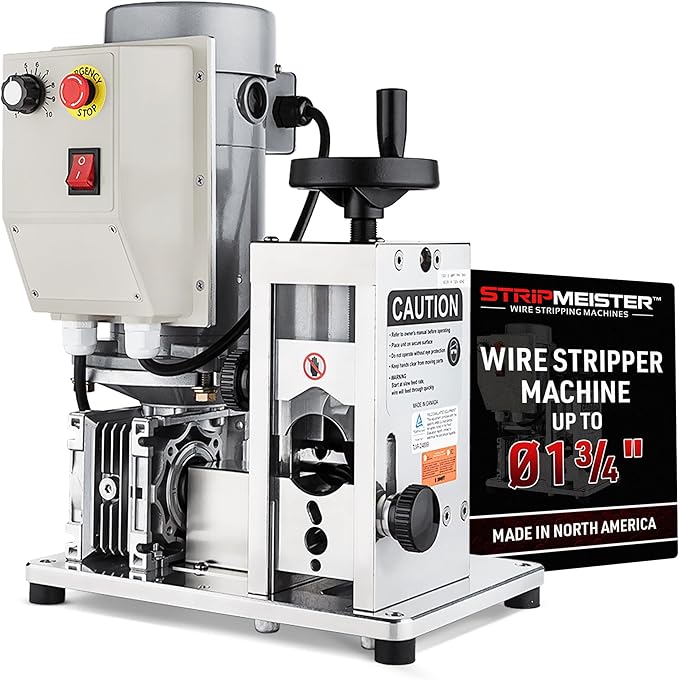 Automatic Wire Stripping Machine ??StripMeister E1000 Electric Heavy?멏uty Wire Stripper for Copper & Aluminum Cables up to 1??/4?? Industrial?멒rade, Jam?멑ree Design