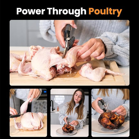 Heavy Duty Poultry Shears - A Must Have chicken processing equipment, Kitchen Scissors for Meat, Chicken, Turkey, and Vegetables - Non-Slip Handle, Safety Lock, Dishwasher Safe