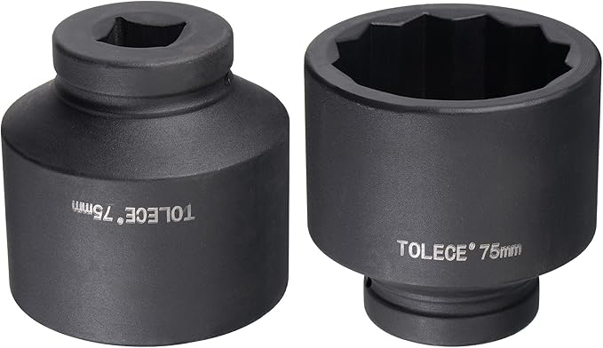 uxcell 1-Inch Drive 75mm 12-Point Impact Socket, CR-MO Steel 100mm Length, Standard Metric Sizes