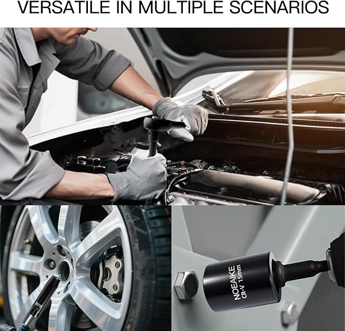 95Pcs 3/8-Inch Drive Impact Socket Set,Cr-V Deep&Shallow Sockets Size 8mm-22mm&5/16"to 3/4"6-Point,Includes Extension Bar,Universal Joint,Screwdriver Bits,Spark Plug Socket and Ratchet Handle