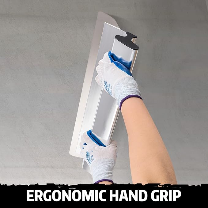 BHTOP Drywall Tools Skimming Blade with Extension Handle - 7", 10" 14??16??& 24" Blades Extruded Aluminum 301 Stainless Steel Construction Tools End Caps, Wall-Board with 0.5mm&0.35mm Thickness