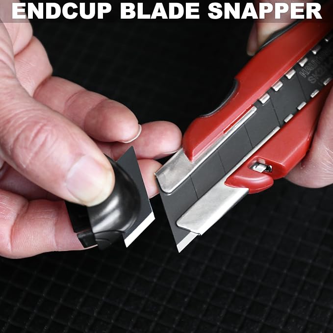 HAUTMEC 25mm Utility Knife Set, Heavy Duty Auto-Lock, Retractable Box Cutter, Wire Stripper Design, with extra 10pcs Ultra sharp Snap-off Sharp Blades HT0205-KN