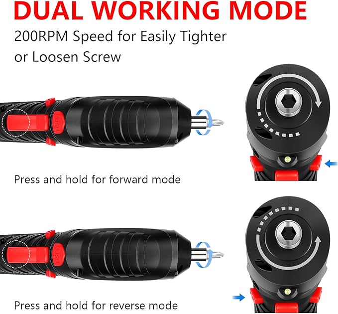Power Screwdriver Cordless, JENABOM Screwdriver Bits Set Rechargeable, 3.6V Li-ion 3.5N쨌m Max Torque Electric Rotatable Drill Screwdriver for Home Improvement DIY Project, 47 Pcs