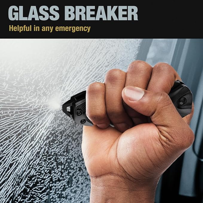 GOOD WORKER Legal Pocket Knife with 2.95??Serrated Blade, Glass Breaker, Seat Belt Cutter - EDC Sharp Folding Knives with Portable Clip - Small Tool for Tactical Camping Survival Hiking - Gifts for Men, Women