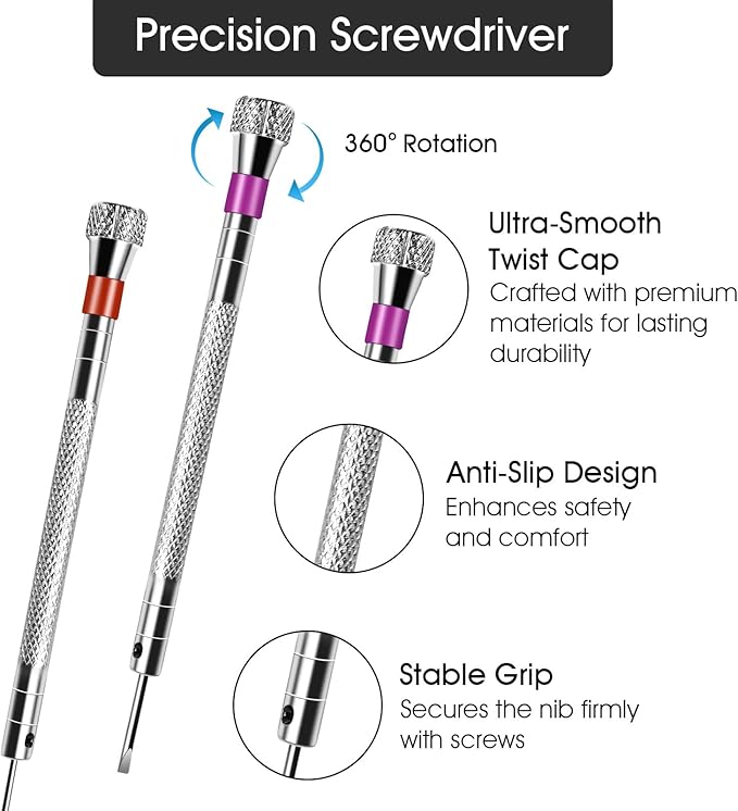 8 PCS Precision Jewelers Screwdriver Set, 0.8-1.6mm, Professional Watch Screwdriver Set, for Watch Eyeglasses Jewelry Wor