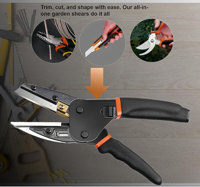 10In Heavy Duty Multipurpose Scissors + Upgraded Industrial Safety Shears Bundle - Carbon Steel Serrated Blades/Thick Fabric & Leather Cutter/Adjustable Locking Scissors