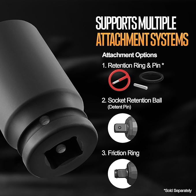 TIGHTSPOT 3/4" Drive 1-5/16 Inch SAE Deep Impact Socket Heavy Duty CR-MO Jumbo Socket 6 Point Automotive Truck and Heavy Equipment Repair