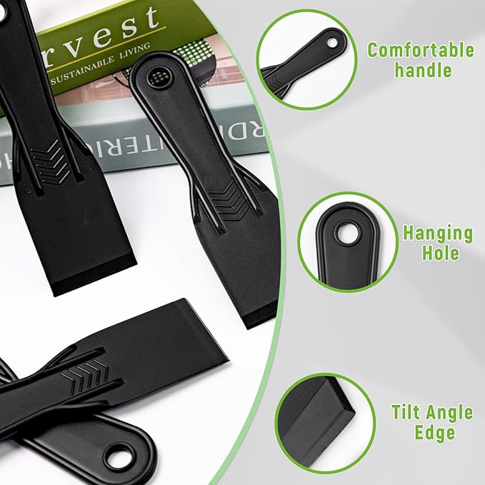 12 Pcs Black 2 Inch Plastic Putty Knife, Painting Scraper for Spackling Patching, Flexible Putty Knives, Small Putty Knife for Wall Scratching Spreading Painting (Black)
