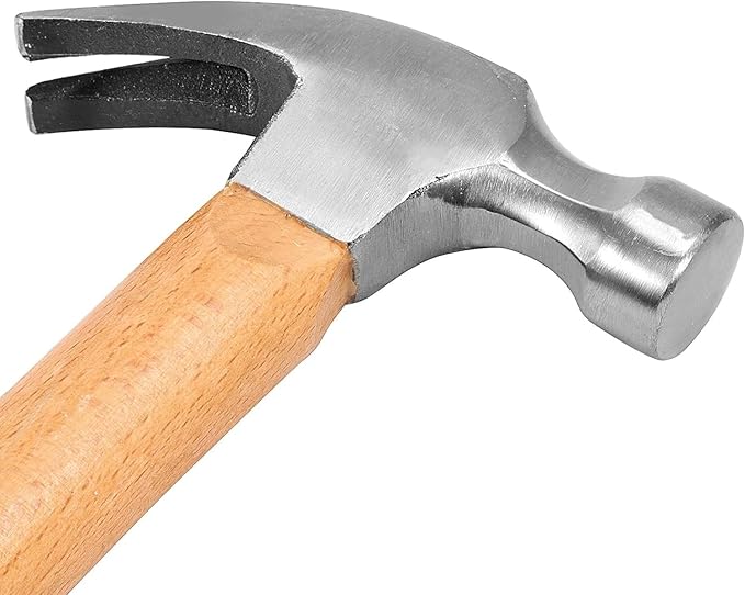 FUNSUEI 4 PCS 18 OZ and 26 OZ Claw Hammer, Carbon Steel Straight Rip Claw Hammer with Smooth Face Wood Handle for Prying Nails, Woodworking, Repairing