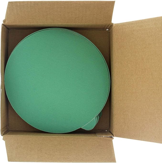 Dura-Gold Premium 5" Green Film PSA Sanding Discs - 240 Grit (Box of 50) - Film Back Self Adhesive Stickyback Sandpaper Discs for DA Sanders, Fast Cut Abrasive - Sand Automotive Paint Woodworking Wood