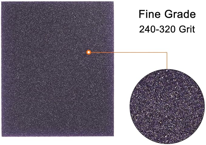 HARFINGTON 16pcs Fine Sanding Sponge Blocks 240-320 Grit Foam Sanding Block Pad for Polishing Kitchen Metal Wood Drywall, 120x100x12mm, Purple