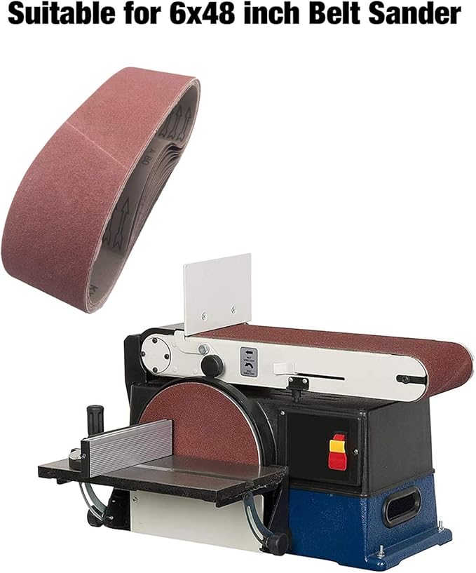 6 x 48-Inch Sanding Belts for Belt Sander 6x48,2 Each of 40 80 120 240 Grits Aluminum Oxide Abrasive Sandpaper, 8 Pack