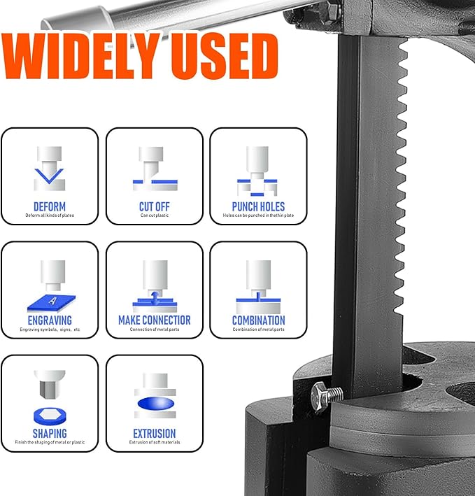 2 Ton Arbor presses, Manual Arbor Press, 8.5 Inch Max Height, Manual Press is Suitable for Punching, Bending, Stretching and Forming Tasks in Workshops and Garages(Black)
